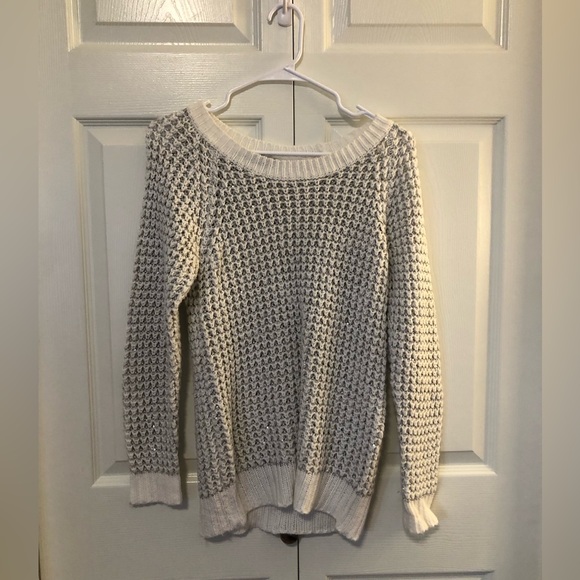 Dynamite Sweaters - Dynamite Cream Waffle Knit Crewneck Sweater
